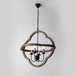 Vintage Metal Amercian Industrial Loft Pintura Cor Lustre de Madeira Lâmpada Pendente Decoração Interna Lâmpada