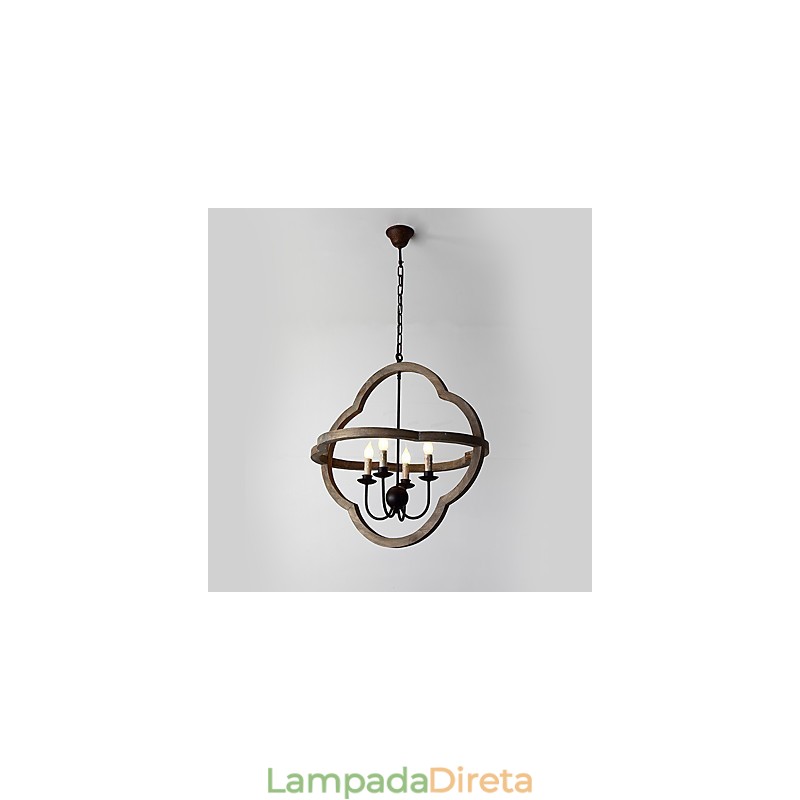 Vintage Metal Amercian Industrial Loft Pintura Cor Lustre de Madeira Lâmpada Pendente Decoração Interna Lâmpada