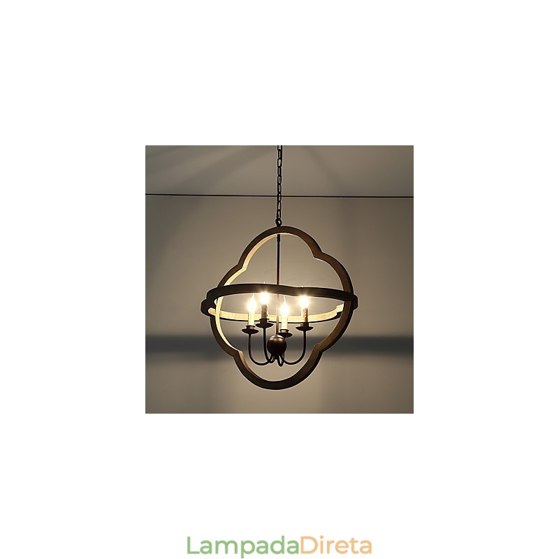 Vintage Metal Amercian Industrial Loft Pintura Cor Lustre de Madeira Lâmpada Pendente Decoração Interna Lâmpada
