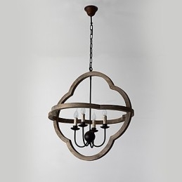 Vintage Metal Amercian Industrial Loft Pintura Cor Lustre de Madeira Lâmpada Pendente Decoração Interna Lâmpada