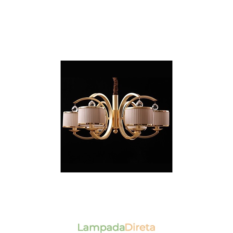 Lustre de bronze moderno e contemporâneo em metal