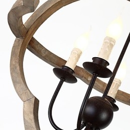 Vintage Metal Amercian Industrial Loft Pintura Cor Lustre de Madeira Lâmpada Pendente Decoração Interna Lâmpada