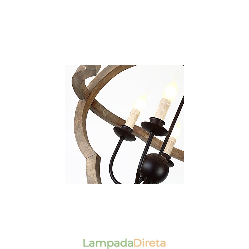 Vintage Metal Amercian Industrial Loft Pintura Cor Lustre de Madeira Lâmpada Pendente Decoração Interna Lâmpada