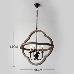 Vintage Metal Amercian Industrial Loft Pintura Cor Lustre de Madeira Lâmpada Pendente Decoração Interna Lâmpada