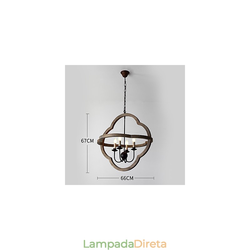 Vintage Metal Amercian Industrial Loft Pintura Cor Lustre de Madeira Lâmpada Pendente Decoração Interna Lâmpada