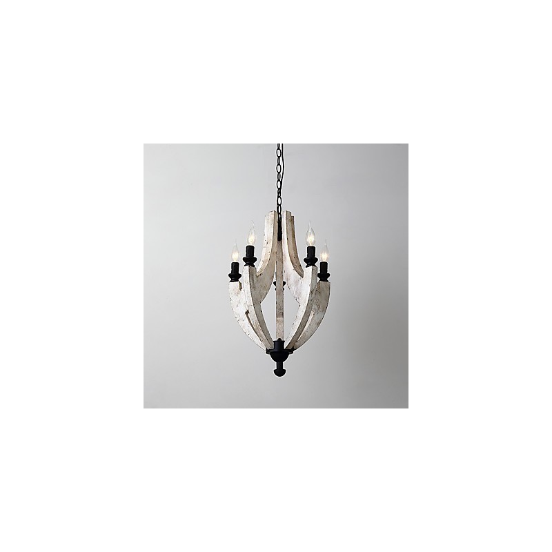 Pintura Vintage Recurso Mini Estilo Madeira Bambu Lustre Lâmpada Decorar Luminária Pendente