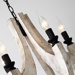 Pintura Vintage Recurso Mini Estilo Madeira Bambu Lustre Lâmpada Decorar Luminária Pendente