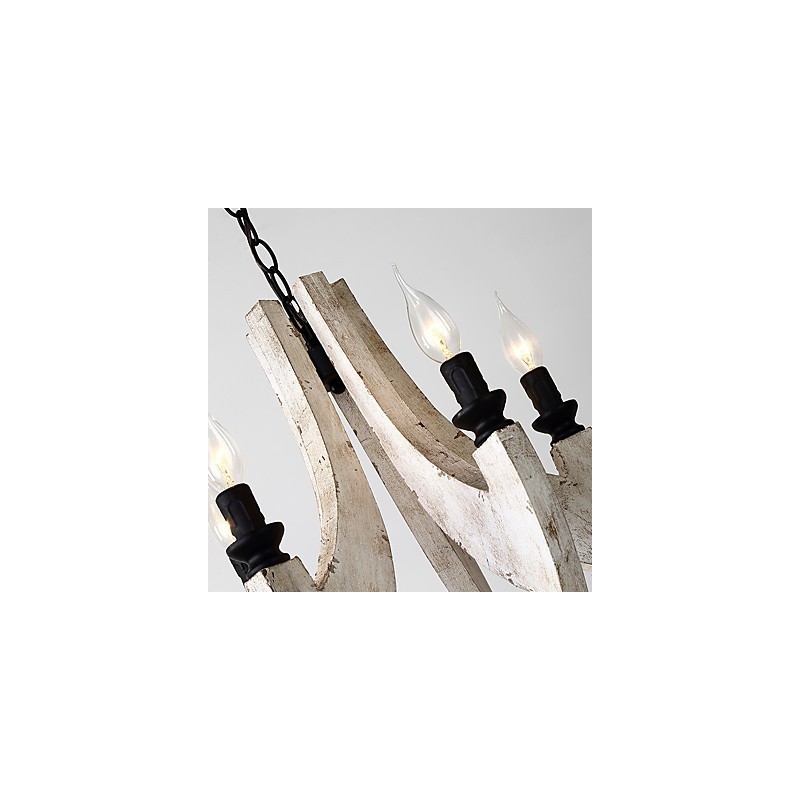 Pintura Vintage Recurso Mini Estilo Madeira Bambu Lustre Lâmpada Decorar Luminária Pendente