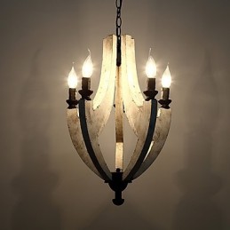 Pintura Vintage Recurso Mini Estilo Madeira Bambu Lustre Lâmpada Decorar Luminária Pendente