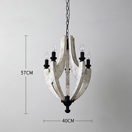 Pintura Vintage Recurso Mini Estilo Madeira Bambu Lustre Lâmpada Decorar Luminária Pendente