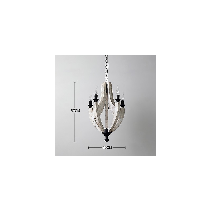 Pintura Vintage Recurso Mini Estilo Madeira Bambu Lustre Lâmpada Decorar Luminária Pendente