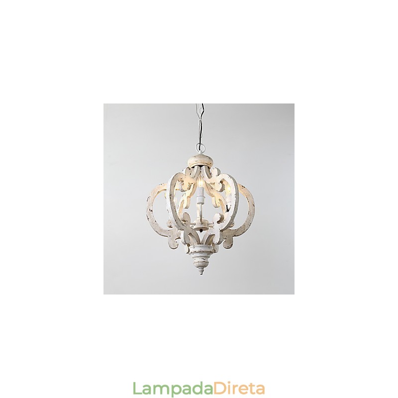 Pintura Vintage Recurso Mini Estilo Madeira Bambu Lustre Lâmpada Decorar Luminária Pendente