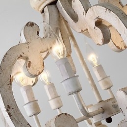 Pintura Vintage Recurso Mini Estilo Madeira Bambu Lustre Lâmpada Decorar Luminária Pendente