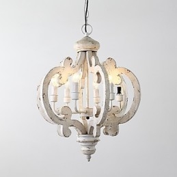 Pintura Vintage Recurso Mini Estilo Madeira Bambu Lustre Lâmpada Decorar Luminária Pendente
