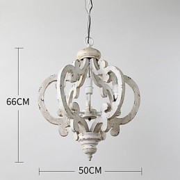 Pintura Vintage Recurso Mini Estilo Madeira Bambu Lustre Lâmpada Decorar Luminária Pendente