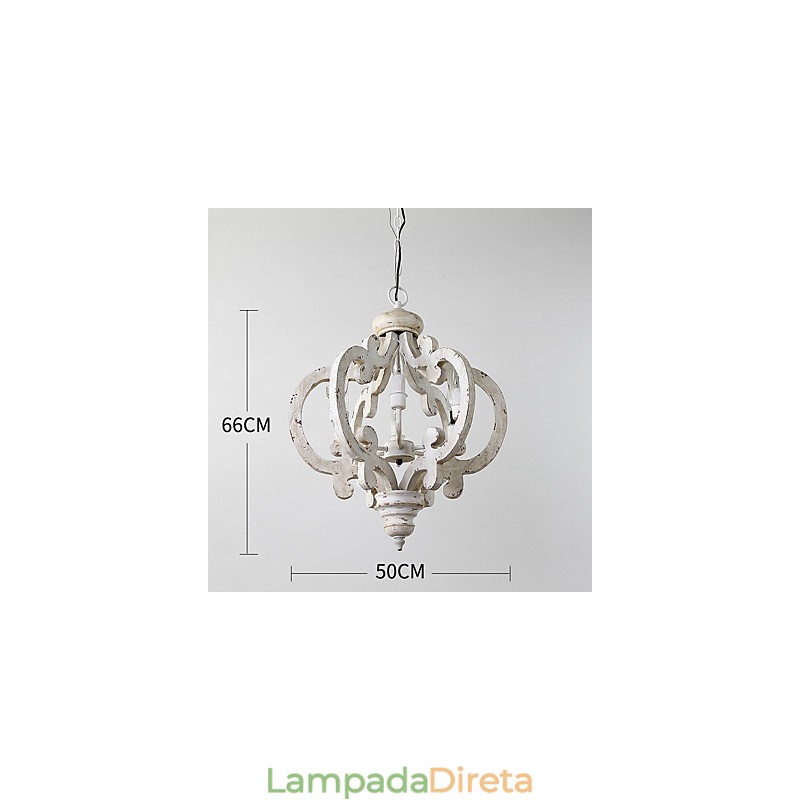 Pintura Vintage Recurso Mini Estilo Madeira Bambu Lustre Lâmpada Decorar Luminária Pendente