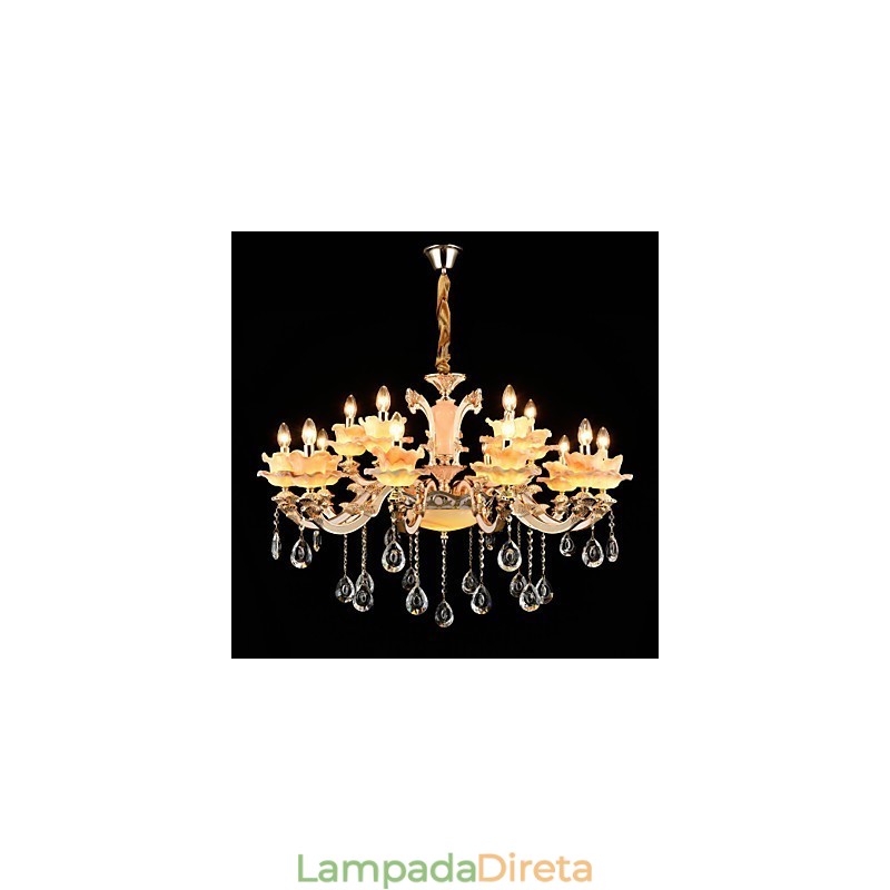 Luminária pendente de liga de zinco com recurso para cristal estilo mini metal interno lojas 15 lâmpadas