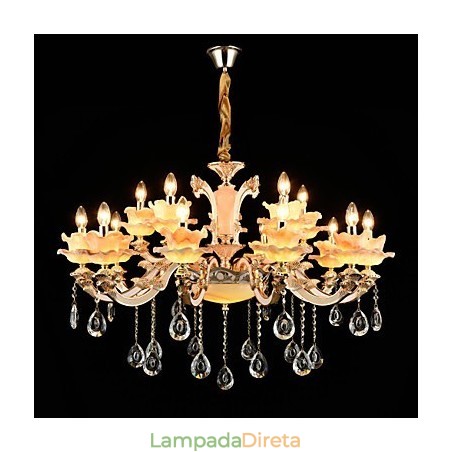 Luminária pendente de liga de zinco com recurso para cristal estilo mini metal interno lojas 15 lâmpadas Luminária pendente de liga de zinco com recurso para cristal estilo mini metal interno lojas 15 lâmpadas