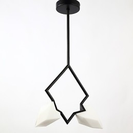 2 postes de luz modernos de metal com lustre de vidro pêssego, luminária pendente para decoração de cantina