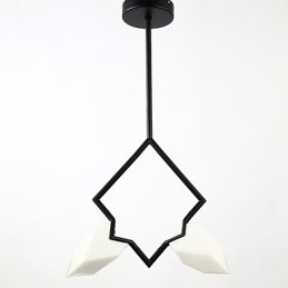 2 postes de luz modernos de metal com lustre de vidro pêssego, luminária pendente para decoração de cantina
