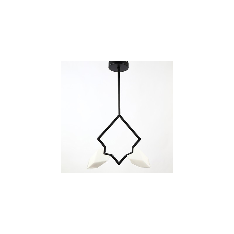 2 postes de luz modernos de metal com lustre de vidro pêssego, luminária pendente para decoração de cantina