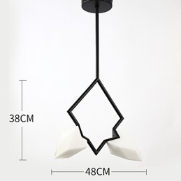 2 postes de luz modernos de metal com lustre de vidro pêssego, luminária pendente para decoração de cantina