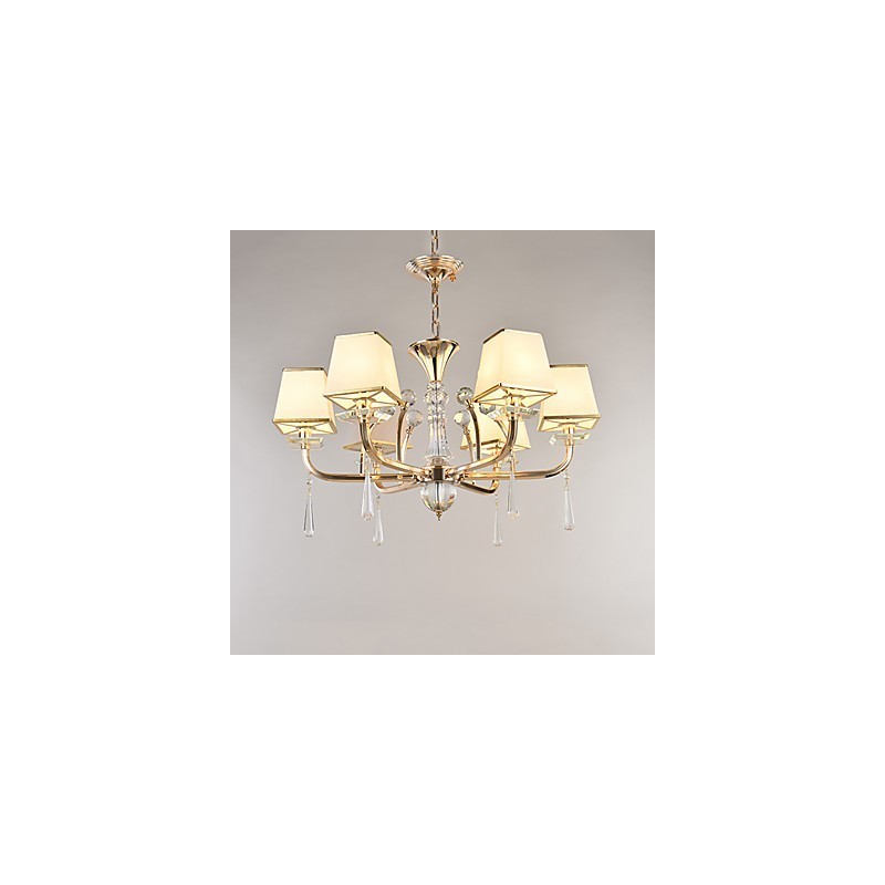 Lustre moderno contemporâneo galvanizado com recurso para metal cristal