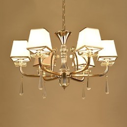 Lustre moderno contemporâneo galvanizado com recurso para metal cristal