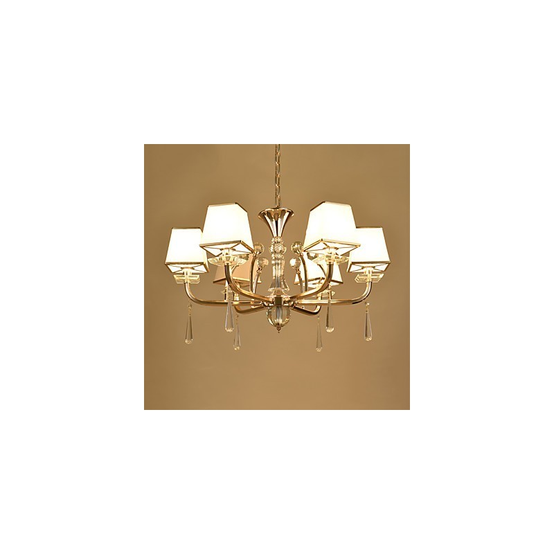 Lustre moderno contemporâneo galvanizado com recurso para metal cristal