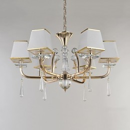 Lustre moderno contemporâneo galvanizado com recurso para metal cristal