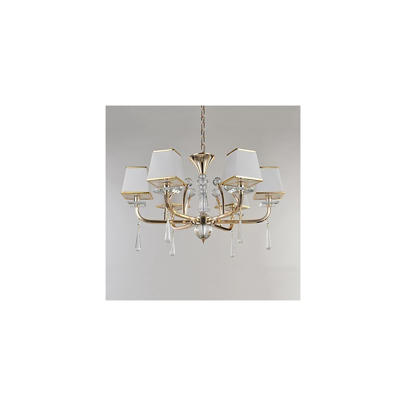 Lustre moderno contemporâneo galvanizado com recurso para metal cristal