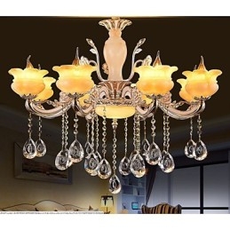 Luminária pendente de cristal jade