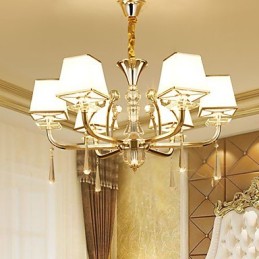 Lustre moderno contemporâneo galvanizado com recurso para metal cristal