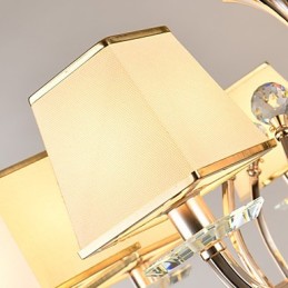 Lustre moderno contemporâneo galvanizado com recurso para metal cristal