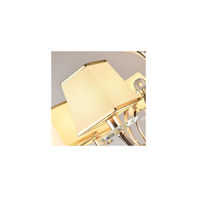 Lustre moderno contemporâneo galvanizado com recurso para metal cristal