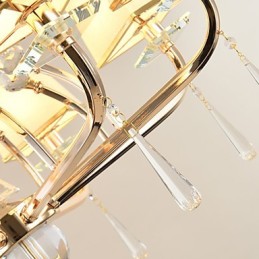 Lustre moderno contemporâneo galvanizado com recurso para metal cristal