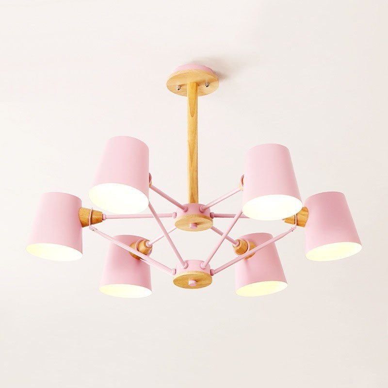 Lustre de metal com pintura vintage em madeira de macaron multicolorido