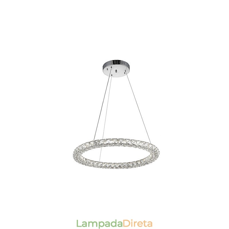 Luminária pendente de teto de cristal em anel moderno, lustre de cristal, luminárias de iluminação interna, luminárias reguláveis com controle remoto
