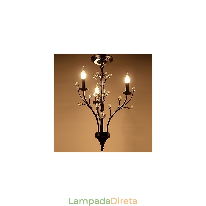Moderno Contemporâneo Tradicional Clássico Rústico Lodge Vintage Retro Lanterna Country Globe Pintura Recurso para Lustre de Cristal