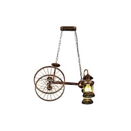 Lustre de metal rústico estilo chalé vintage retrô country globo pintura característica para designers de estilo mini