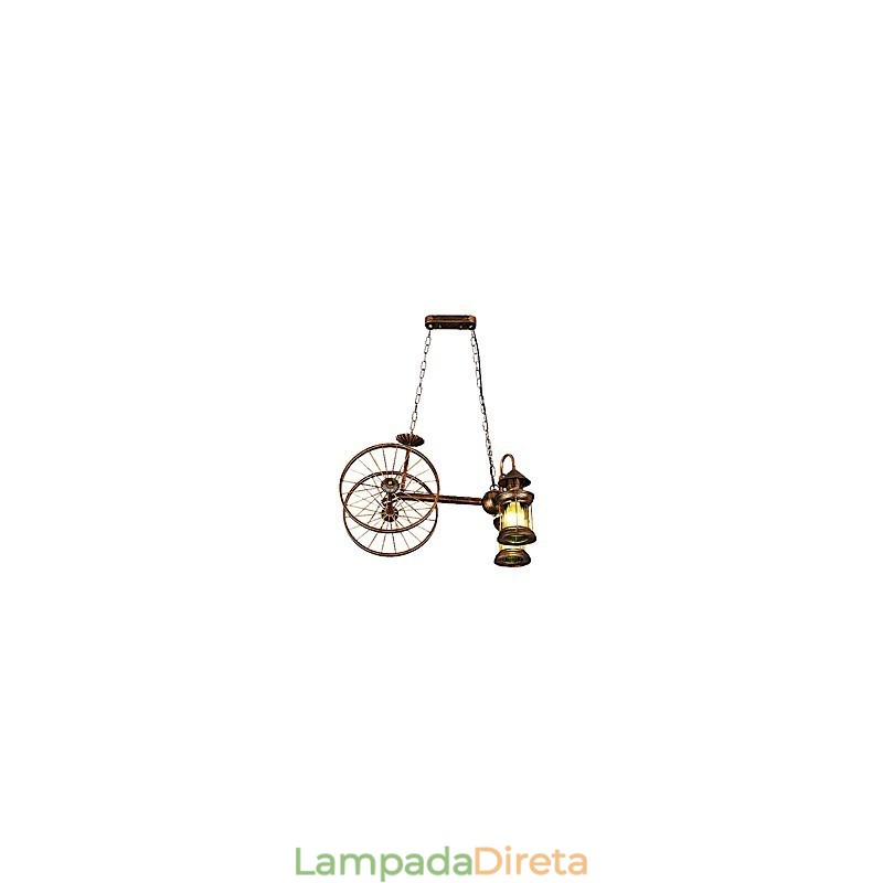 Lustre de metal rústico estilo chalé vintage retrô country globo pintura característica para designers de estilo mini