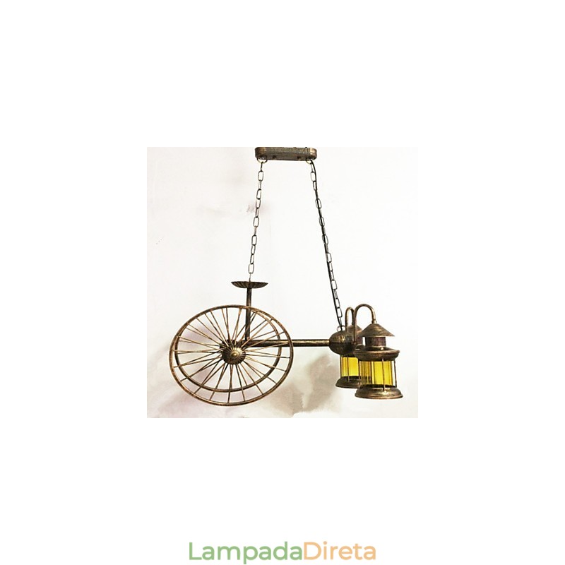 Lustre de metal rústico estilo chalé vintage retrô country globo pintura característica para designers de estilo mini