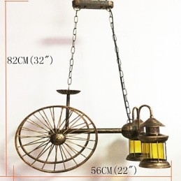 Lustre de metal rústico estilo chalé vintage retrô country globo pintura característica para designers de estilo mini