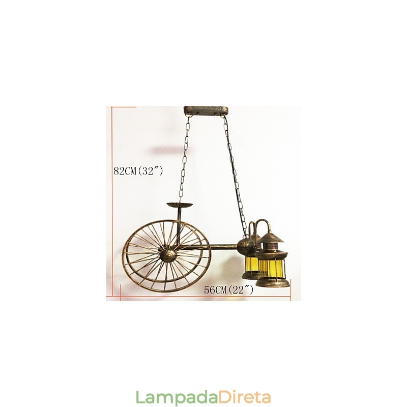 Lustre de metal rústico estilo chalé vintage retrô country globo pintura característica para designers de estilo mini