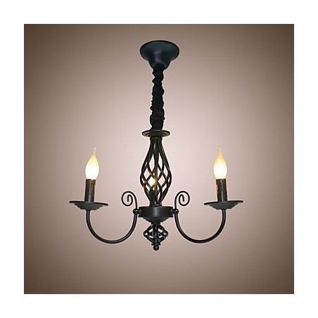Lustre de estilo europeu 3 luzes Lustre Luzes simples Criativas Ferro Velas Lâmpadas Lustre de estilo europeu 3 luzes Lustre Luzes simples Criativas Ferro Velas Lâmpadas