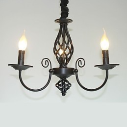 Lustre de estilo europeu 3 luzes Lustre Luzes simples Criativas Ferro Velas Lâmpadas