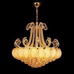 Lustre de luxo moderno com pingente de cristal, diâmetro de 50 cm, contém 8 lâmpadas