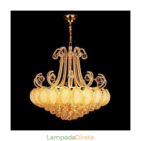 Lustre de luxo moderno com pingente de cristal, diâmetro de 50 cm, contém 8 lâmpadas Lustre de luxo moderno com pingente de cristal, diâmetro de 50 cm, contém 8 lâmpadas