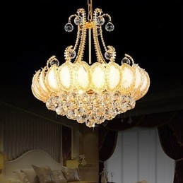 Lustre de luxo moderno com pingente de cristal, diâmetro de 50 cm, contém 8 lâmpadas