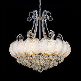 Lustre de luxo moderno com pingente de cristal, diâmetro de 50 cm, contém 8 lâmpadas